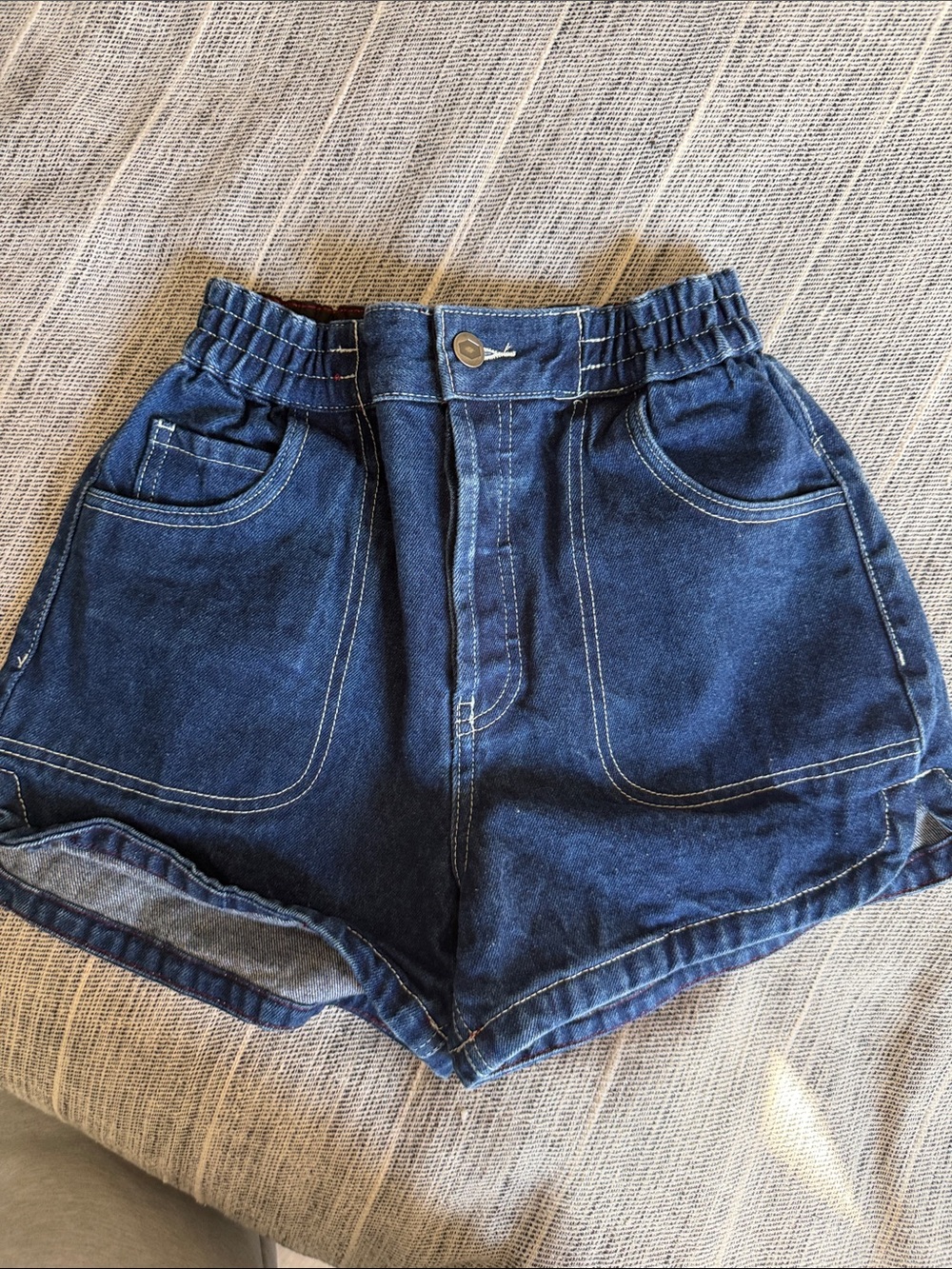 RVCA Blue Denim High-Waist Women's Shorts